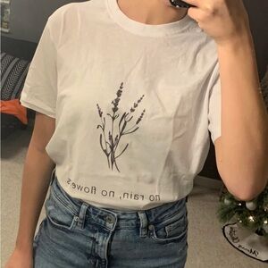 Lavender Graphic White Tee